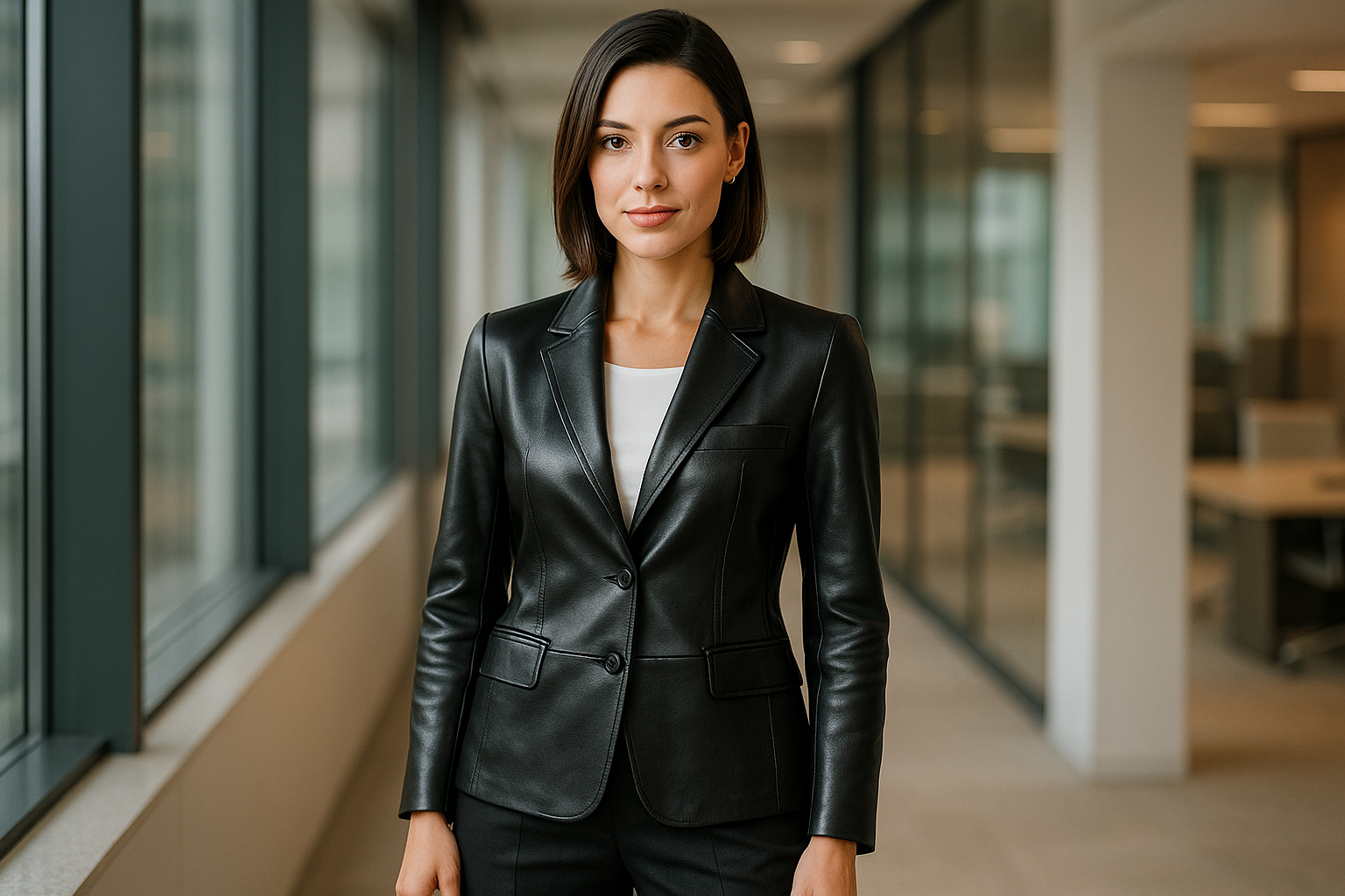 Leather Jackets with Office Trousers for Women
